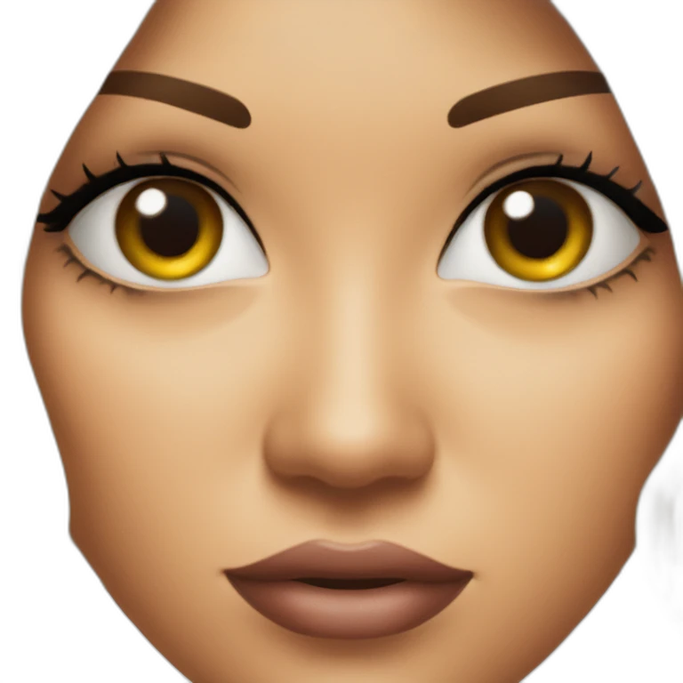 sexy woman small eyes realistic intrincate emoji