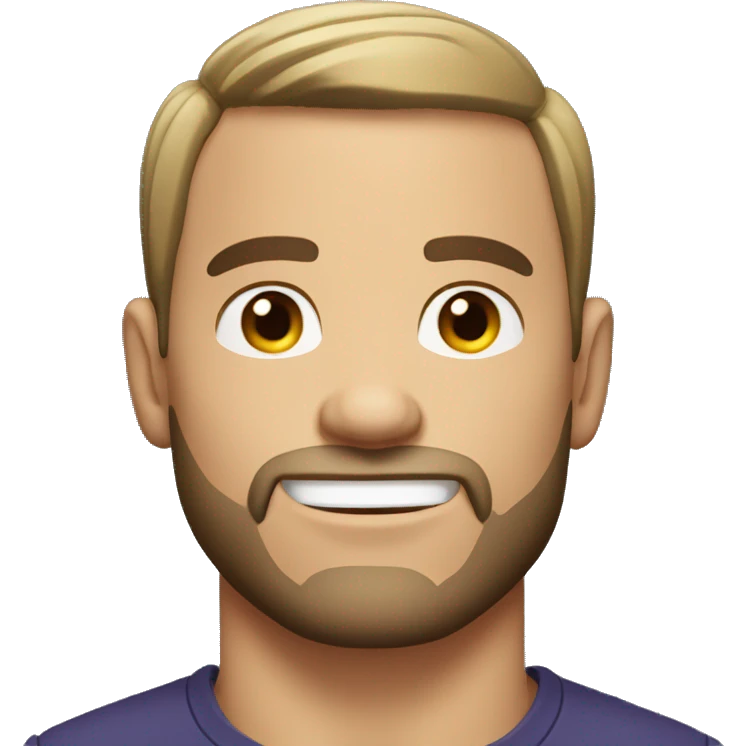jacked white man with stubble beard and short straight up hair emoji