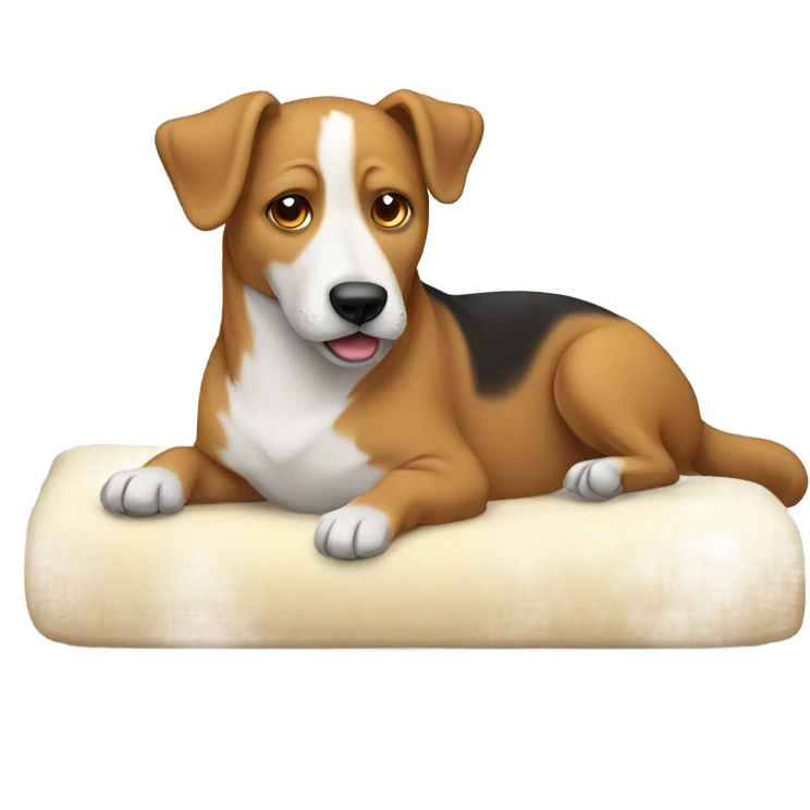 dog relaxing on the bed emoji