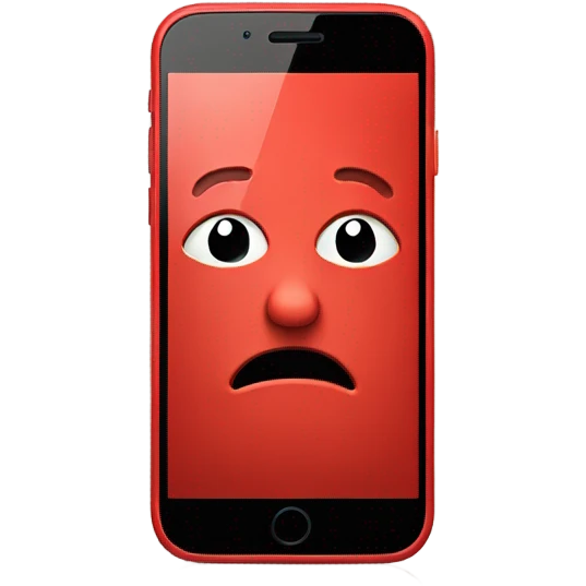 Red smartphone upset emoji