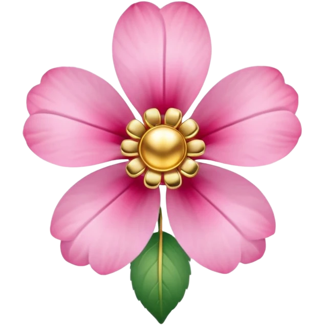 a pink flower wearing earrings emoji