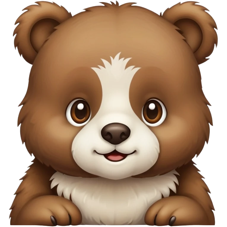 brown and white baby bear emoji