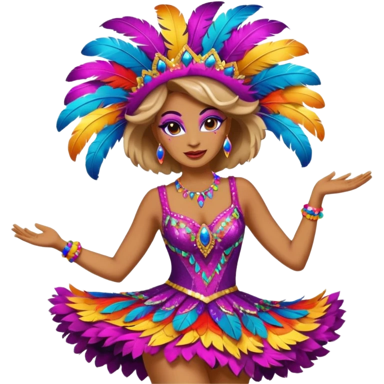 Dançando vestido com roupa de carnaval emoji