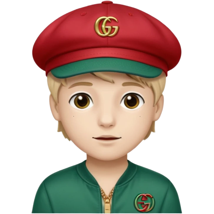 Emoji de menino com boné da Gucci  emoji