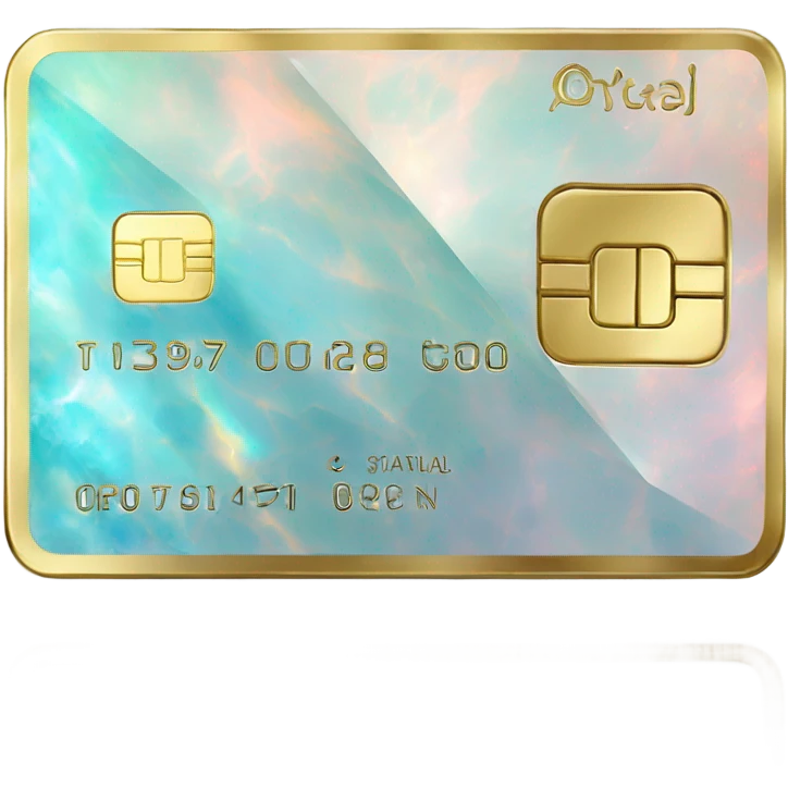opal crystal gemstone credit card gold writing  emoji