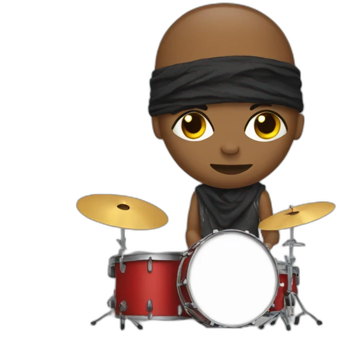 drummer with a bandana on his face emoji