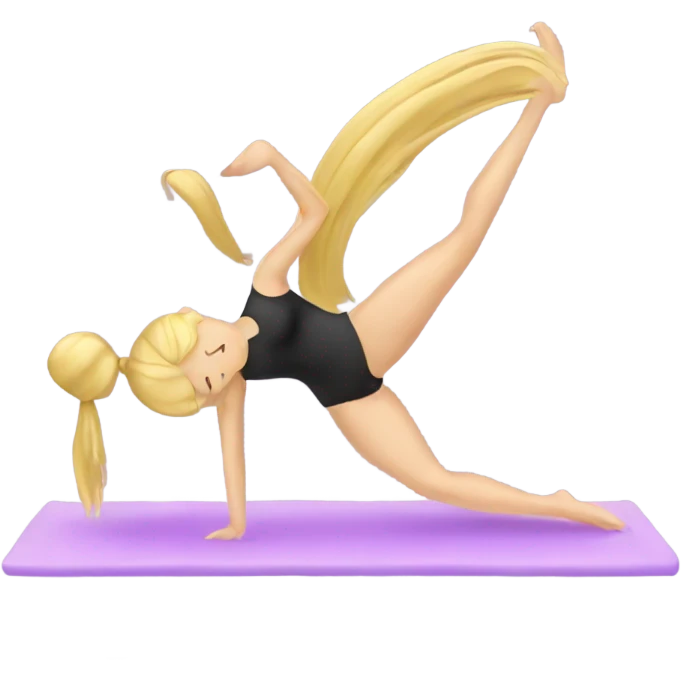 blonde girl doing pilates  emoji