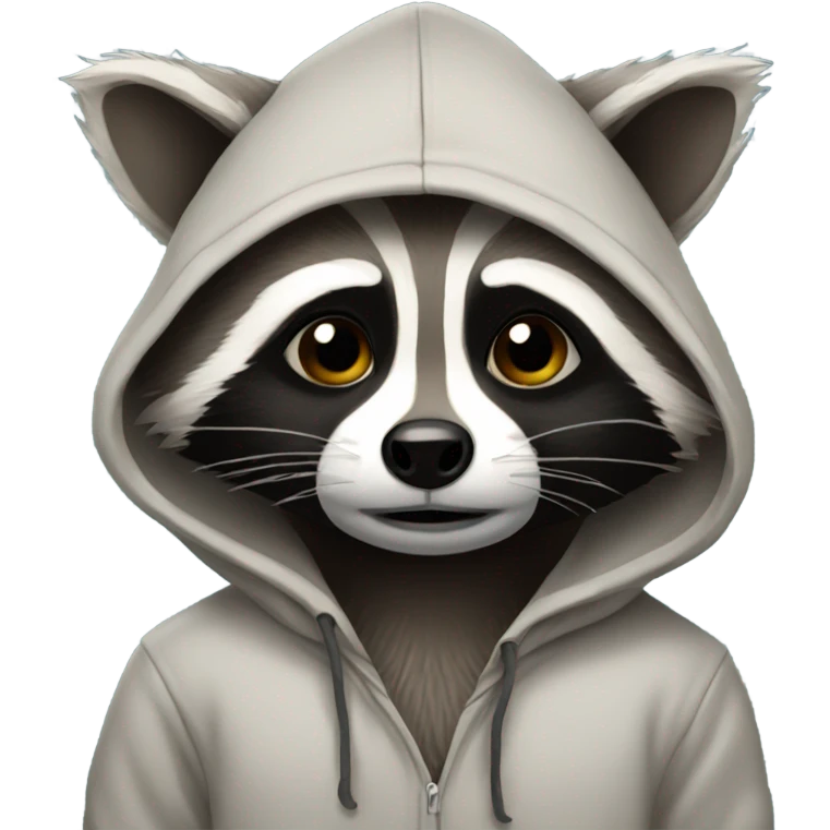 Racoon wearing a hoodie emoji