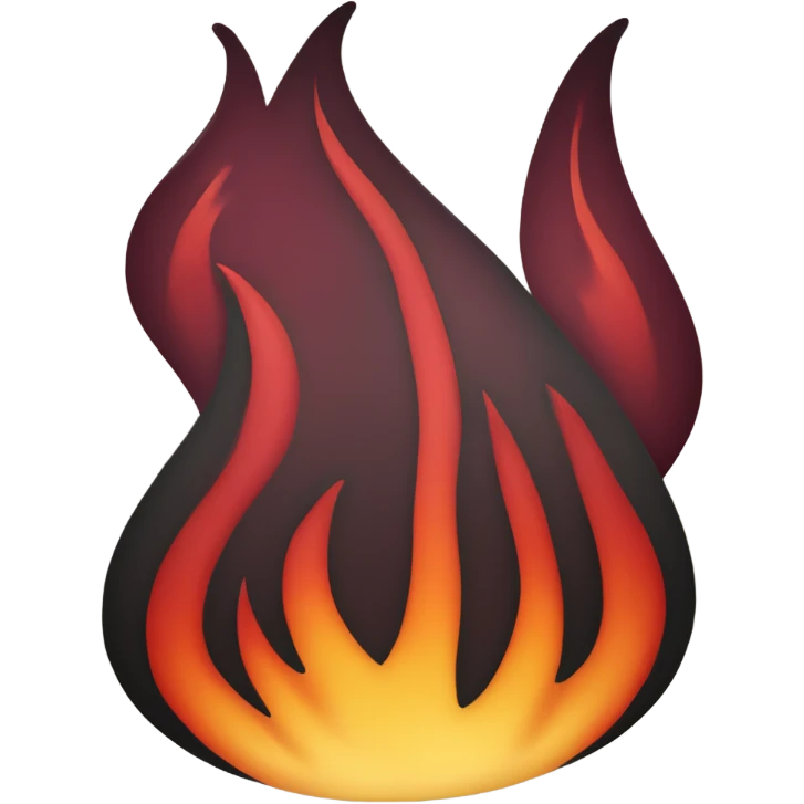 Burgundy flame with black centre  emoji