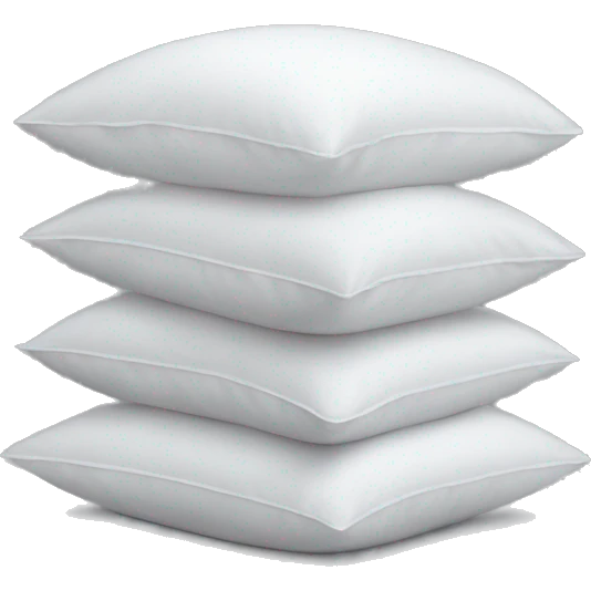 Three white pillows staked on top of each other emoji