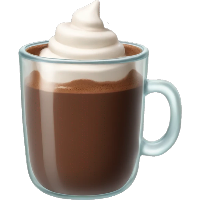 Realistic hot chocolate glass cup emoji