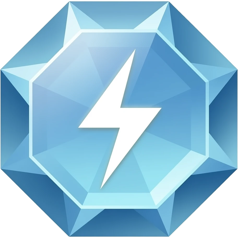 ⚡ A glowing, crystalline lightning gem. emoji