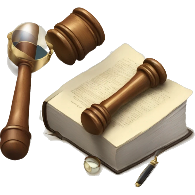 gavel + book + magnifying glass emoji