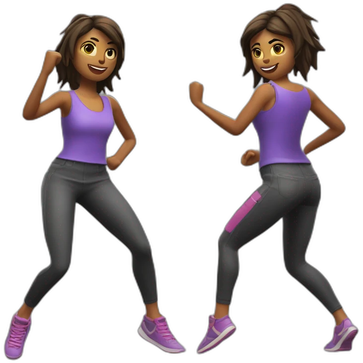 Une fille fassent une danse fornite emoji