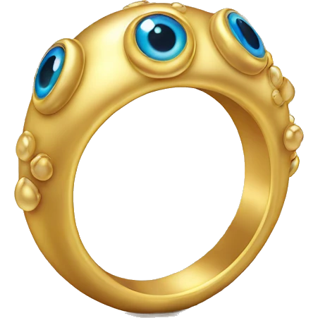 thin gold ring studded with eyeballs emoji
