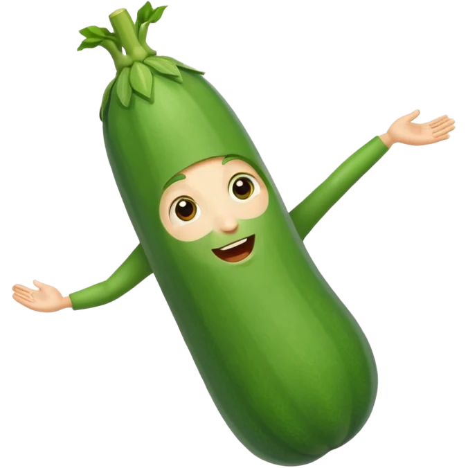 zucchini with a face doing a cartwheel emoji