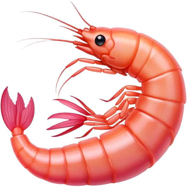 pink shrimp with curled body emoji