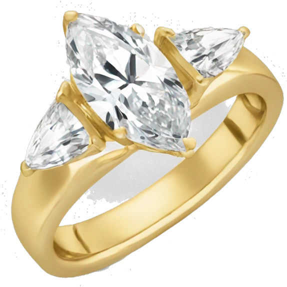 marquise diamond engagement ring gold emoji