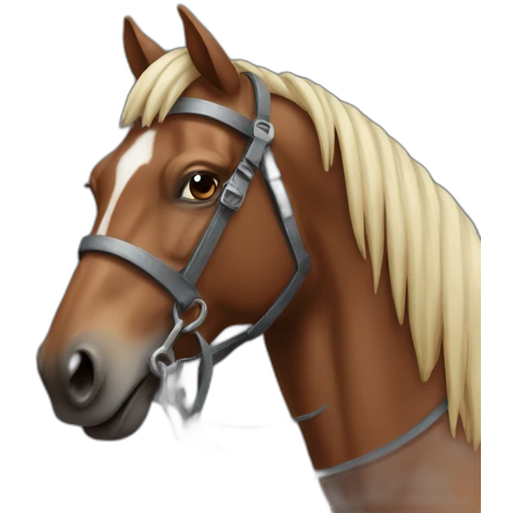 Mechanical brown horse emoji