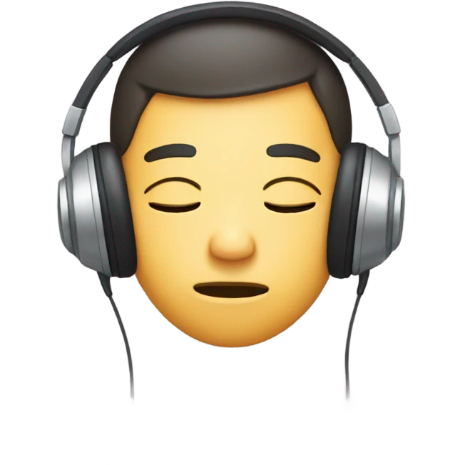 sleepy face wearing headphones emoji