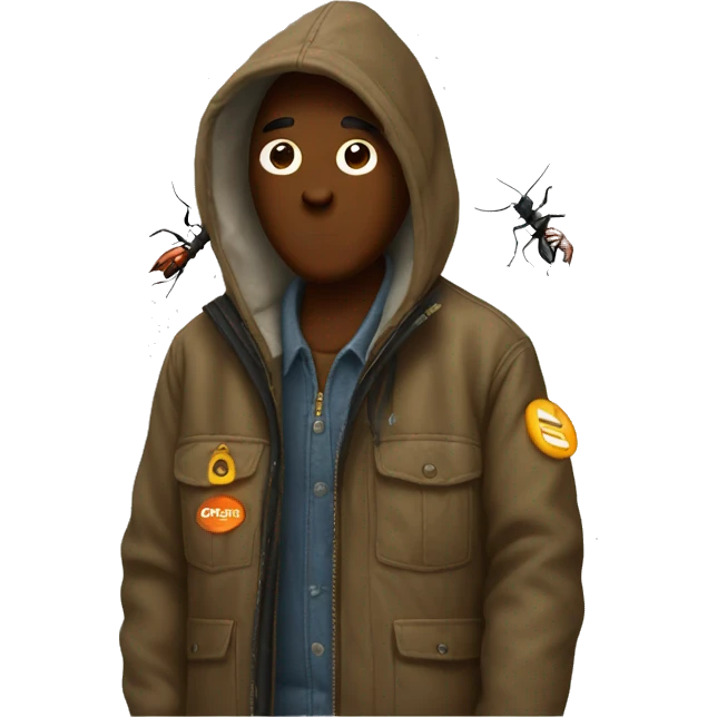 Guy wearing carhartt jacket killing a bug  emoji