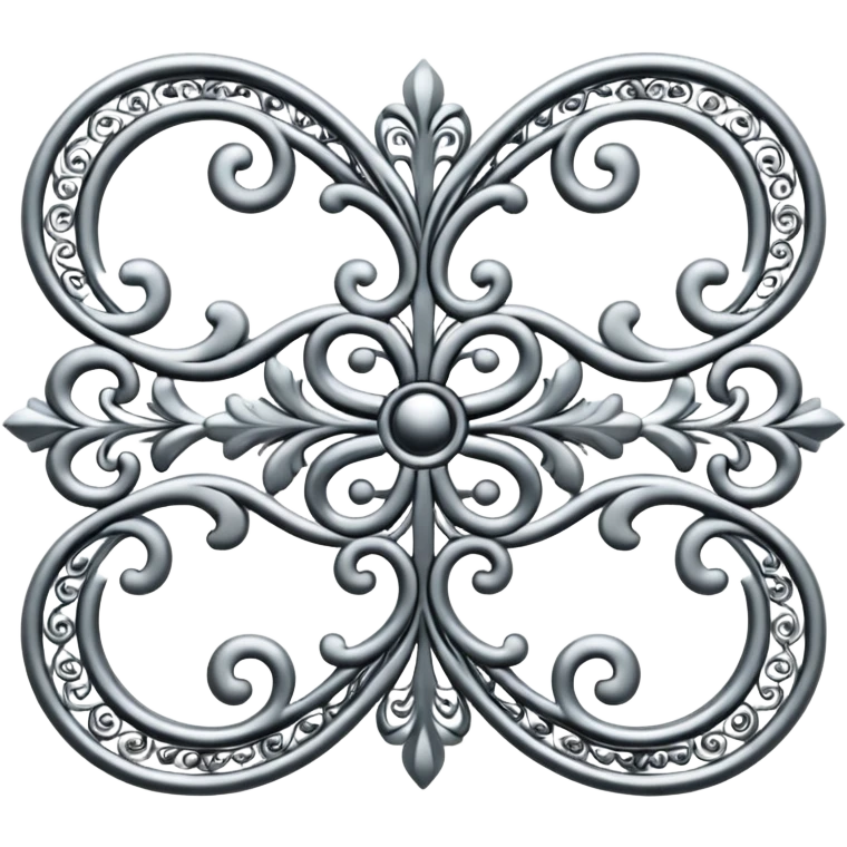 Black and silver filigree page divider, 3D, extremely detailed design emoji