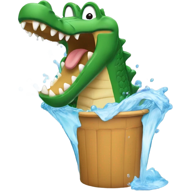 A crocodile dunking emoji
