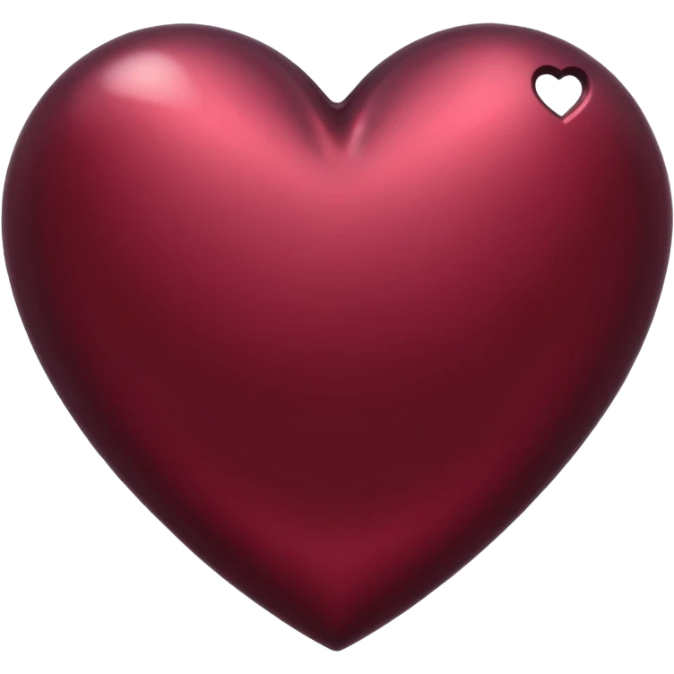 burgundy heart made out of metal emoji