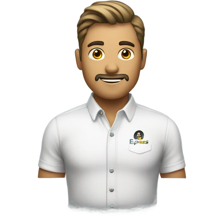 The man in the shirt with Express looks good. emoji