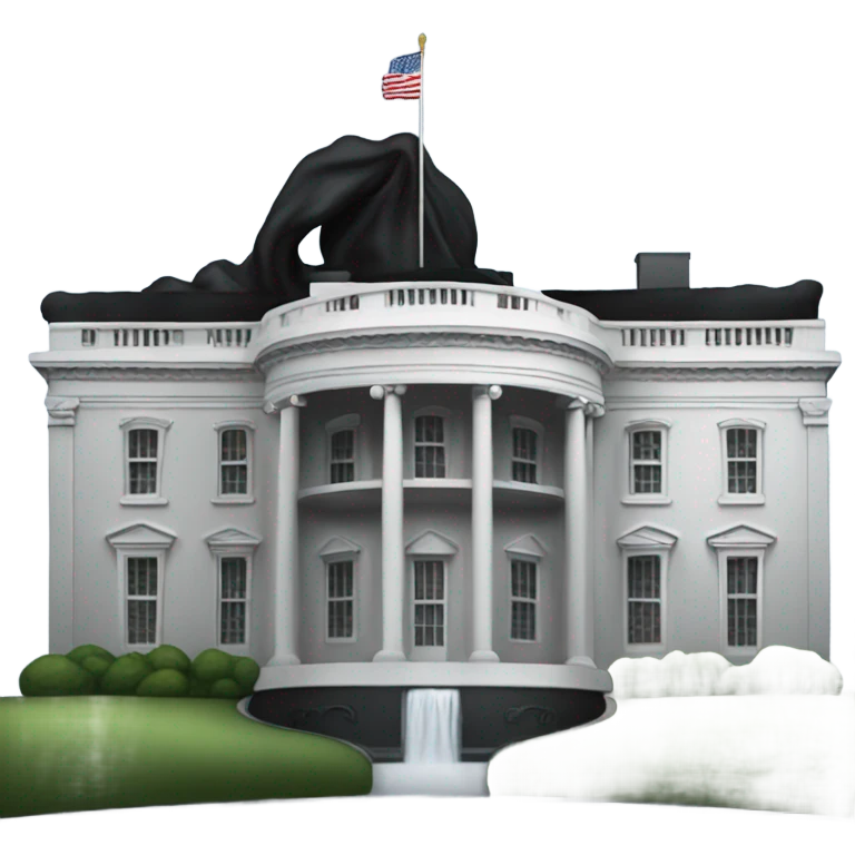 White House USA but black  emoji
