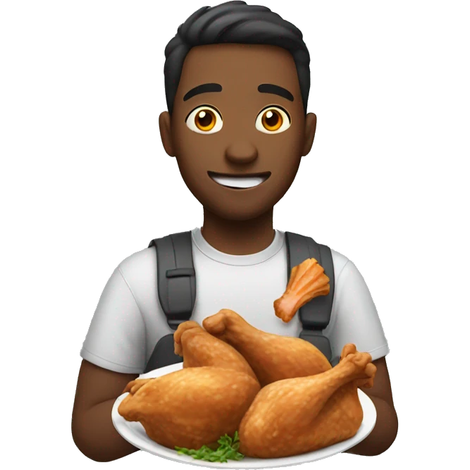  guy eating chicken  emoji