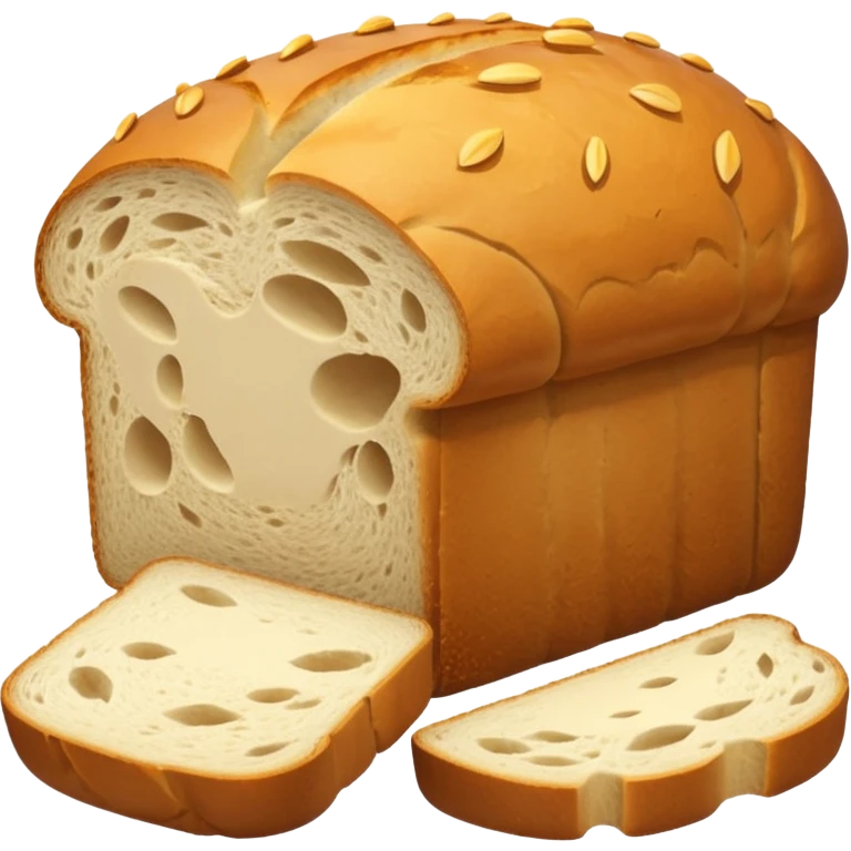 no no just a simple bread load with sliced 2 slice on ground and no eye or face on brea  emoji