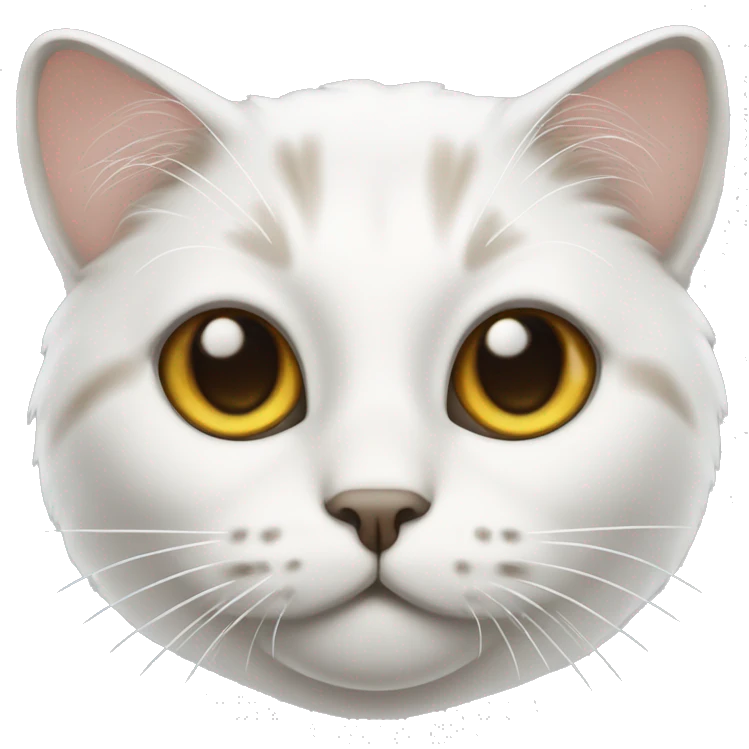 Eine weiße Katze mit hellbraunen Augen  emoji
