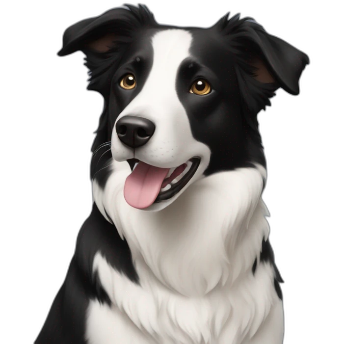 black and white border collie Labrador mix emoji