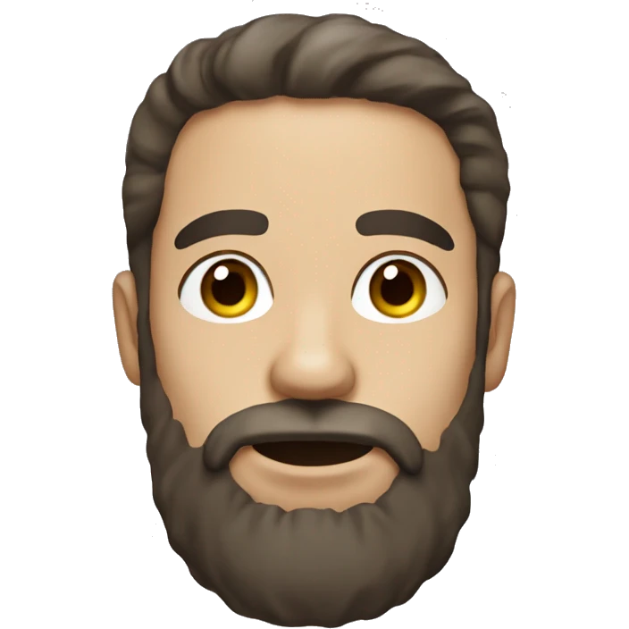 Man with beard on chin and overlip with freckles and dark brown hair emoji