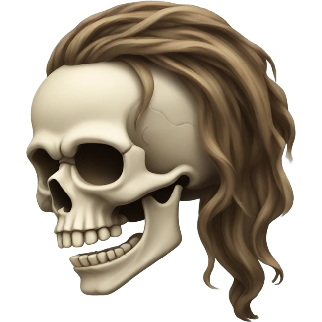 Skull with long hair  emoji