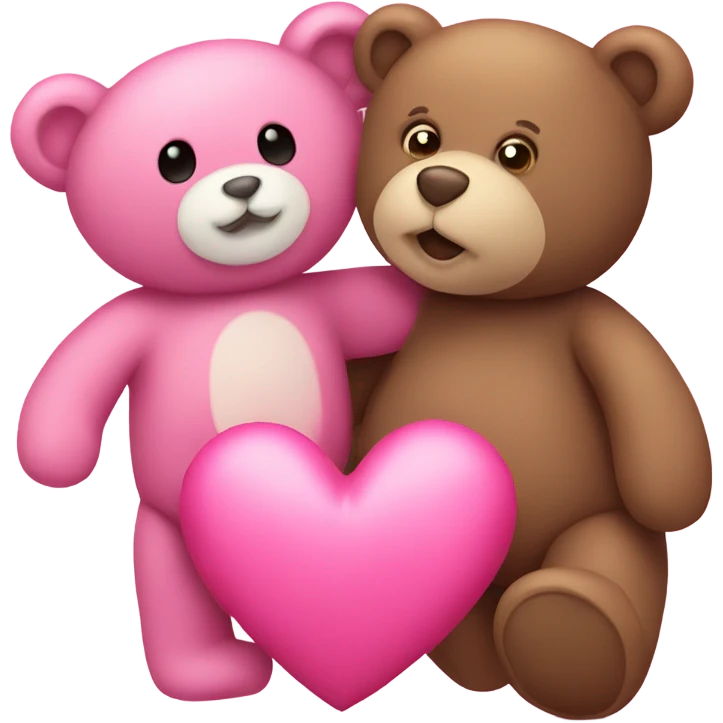 pink heart and teddy bear emoji