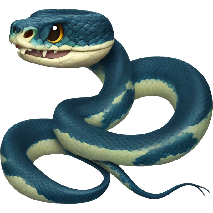 Blue viper snake  emoji