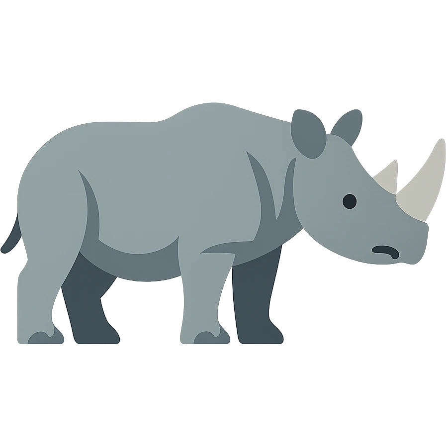 Flat design style rhinoceros emoji