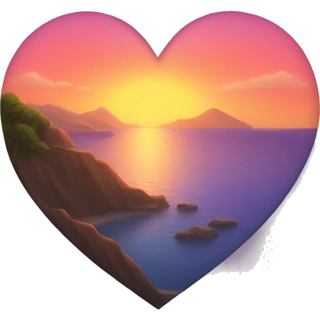 Sunset in a heart  emoji