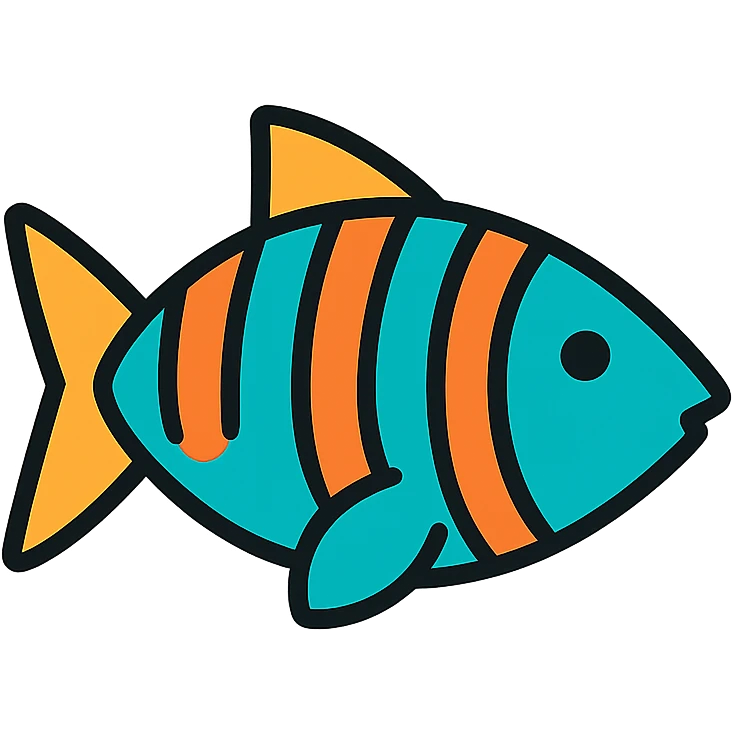 fish icon with color outline emoji