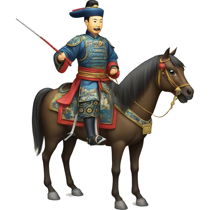 Chinese Qing dynasty general on horse emoji