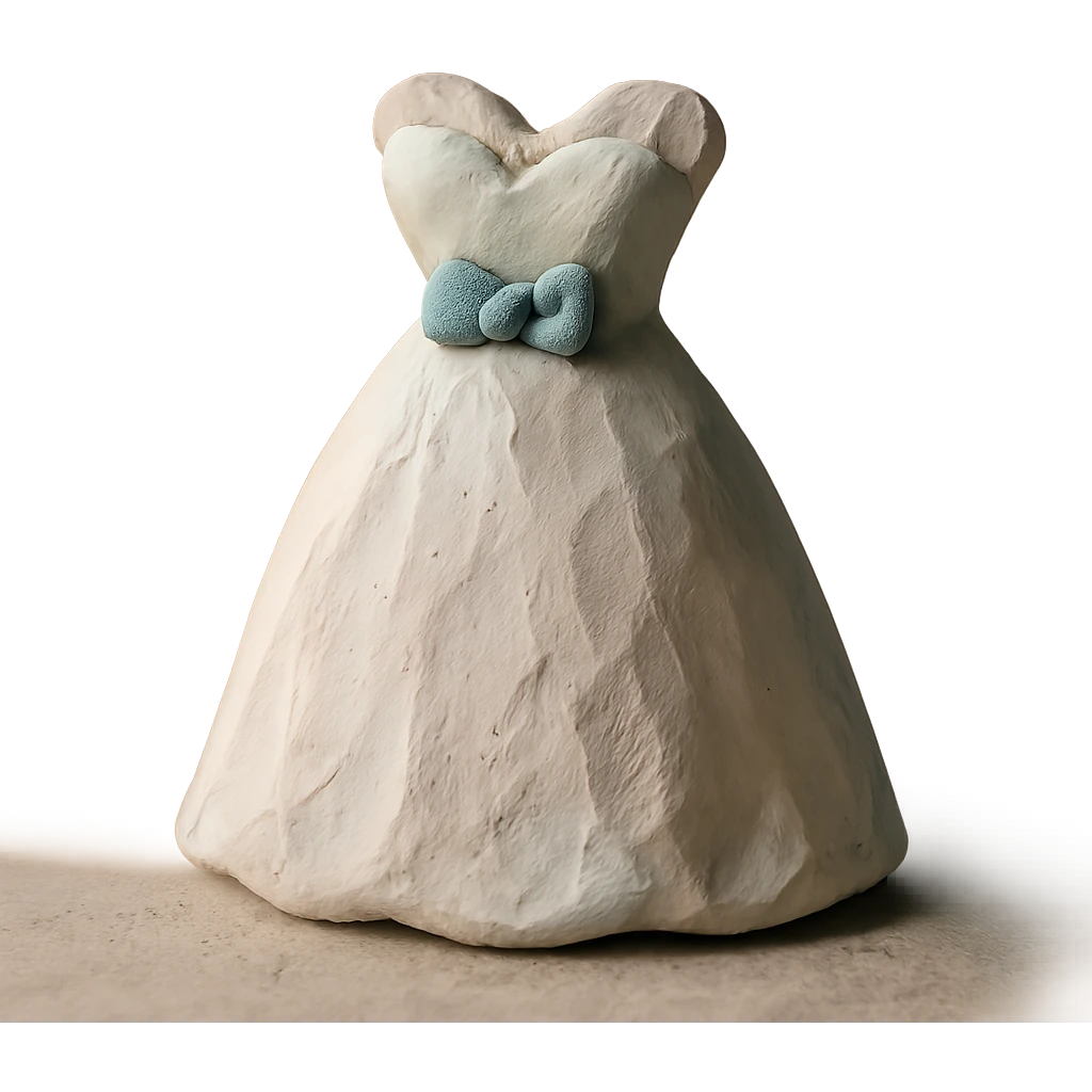 wedding dress with visible fingerprints and pastel colors emoji