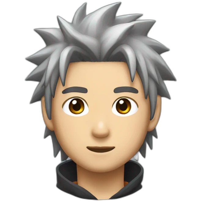 Homme brun cheveux court dégradé avec tenue de naruto emoji
