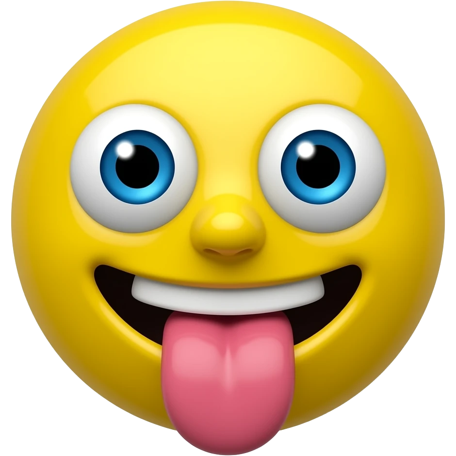 freaky tounge drooling round yellow emoji emoji