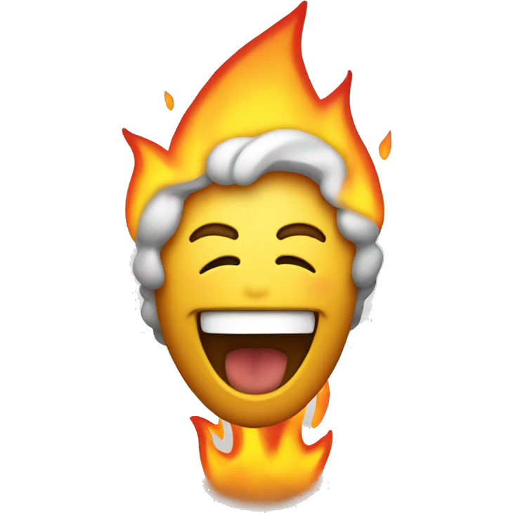 Smile emoji on fire emoji