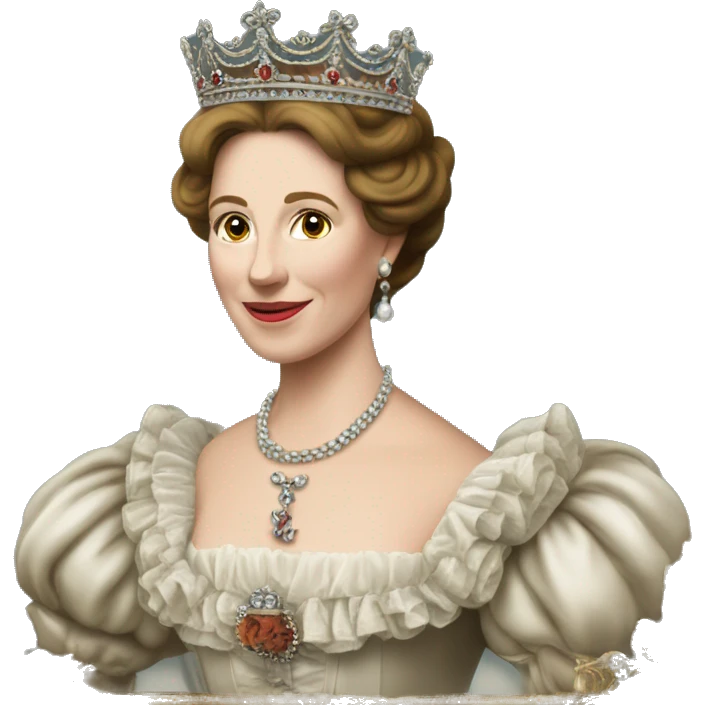 La reine d’Angleterre Elizabeth 2 qui fait un signe de la main emoji