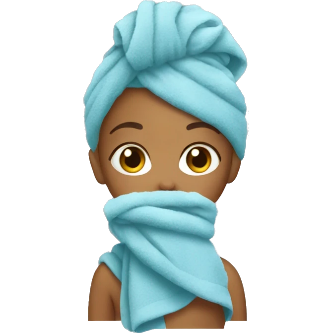 girl with towel on her head after showering emoji