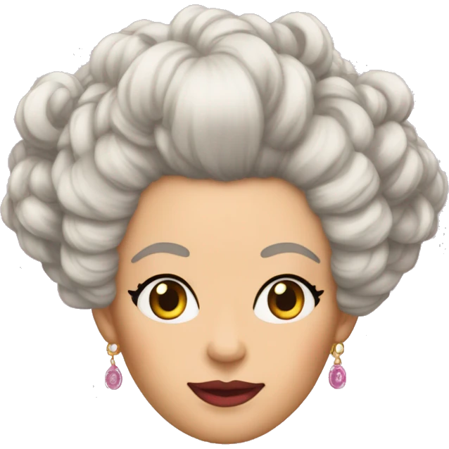 queen charlotte bridgerton with crazy wig emoji