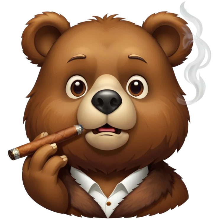 Un oso con un cigarro  emoji
